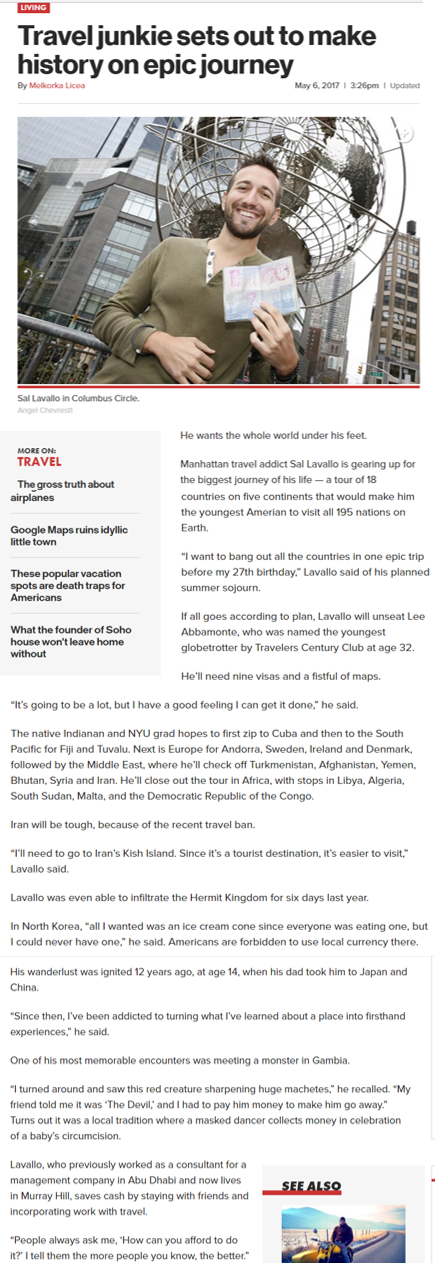 Sal Lavallo interviewed in Honduras Tips